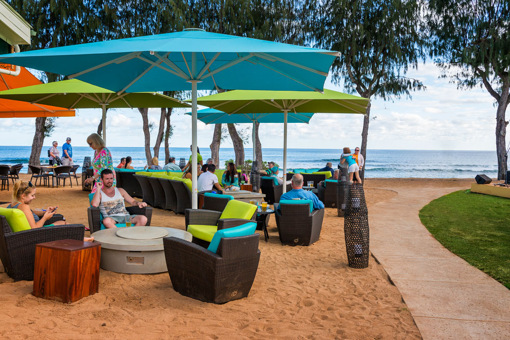 Kauai Shores-003-web Newly built restaurant, Lava Lava Beach Club. with a view of Wailua Bay. Daniel Lane photo.