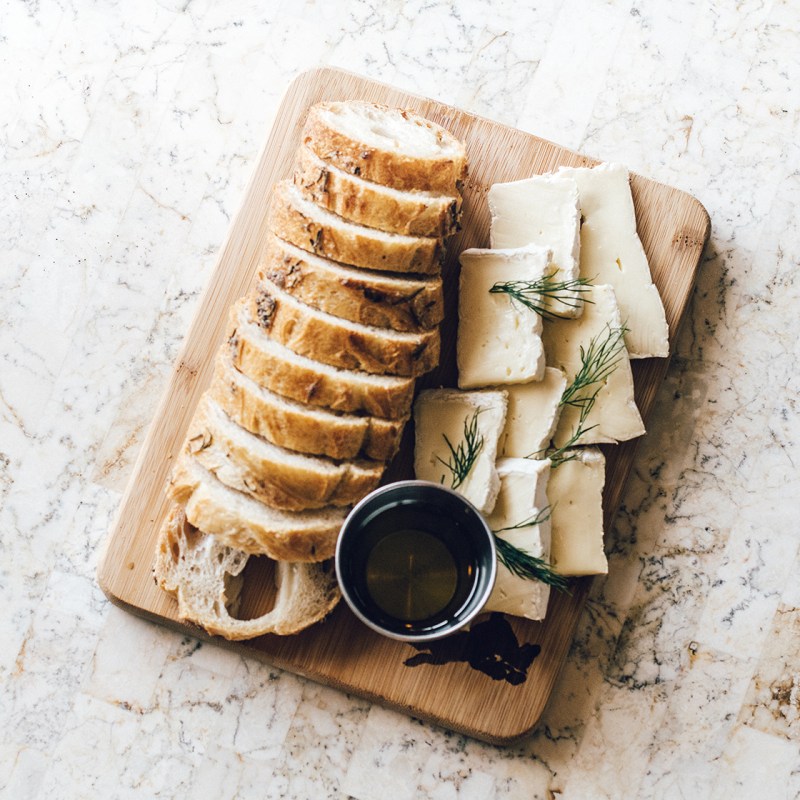 Cheese plate at restaurant on Kauai, Hawaii