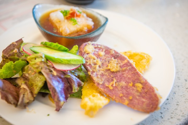 Food dish at restaurant on Kauai, Hawaii