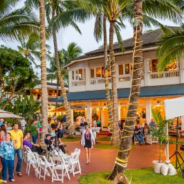 Kaloa outdoor eating area on Kauai, Hawaii